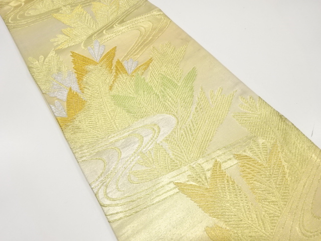 JAPANESE KIMONO / ANTIQUE FUKURO OBI / SILK / WOVEN YOUNG PINE